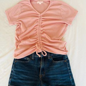 girl kids tied pink shirt(shorts not for sale)